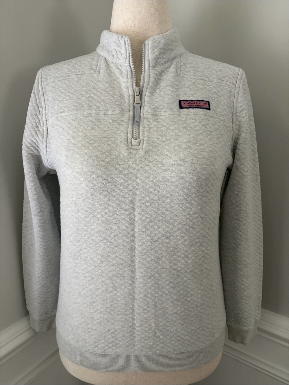 Vineyard Vines Quilted ShepShirt | gray | size XL 16